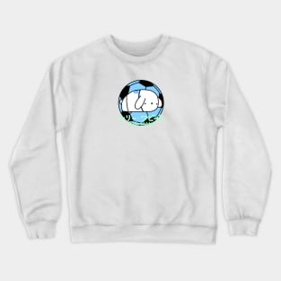 [Shilly Wabbit] Baby Lop Bunny Rabbit Loves Soccer (Blue) Crewneck Sweatshirt